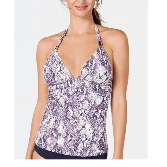 New with tags Calvin Klein python print tankini in size small - Picture 1 of 6